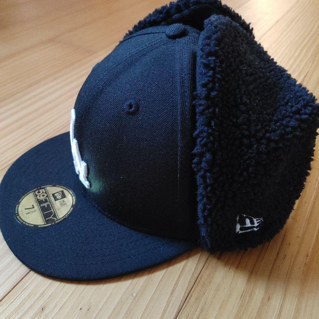 ニューエラ　ドジャース　ボア付きキャップ　ブラック