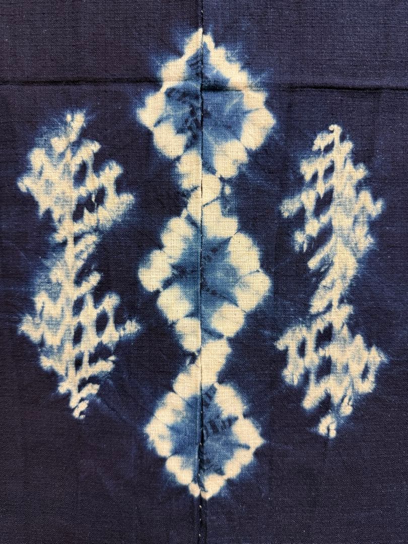 N4「片野絞り」民藝 藍染絞り職人 片野かほり 藍染絞り布 大丸百貨店出品作品