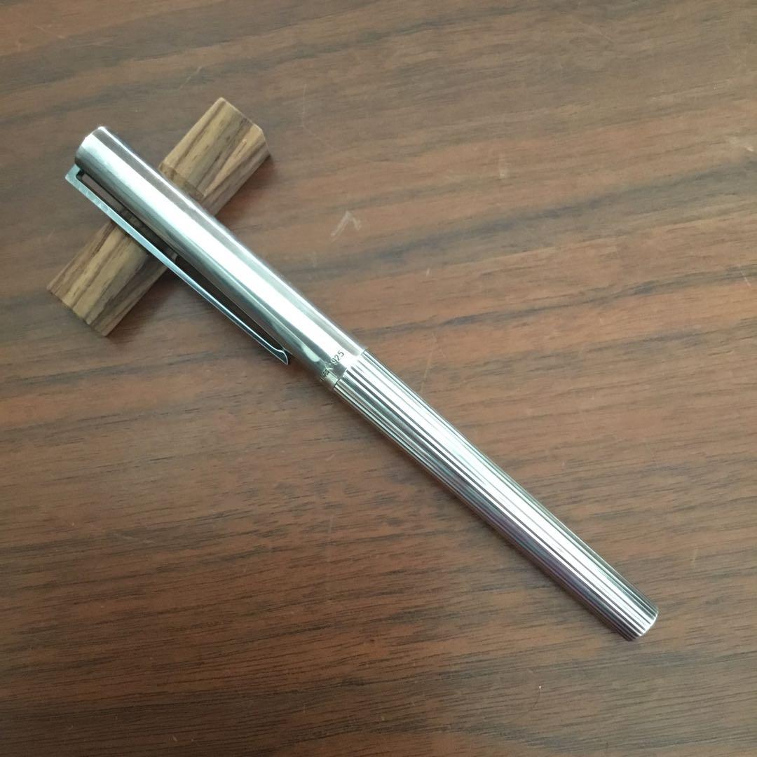 【中古】デュポン 925 シルバー万年筆 ペン先18ct 750