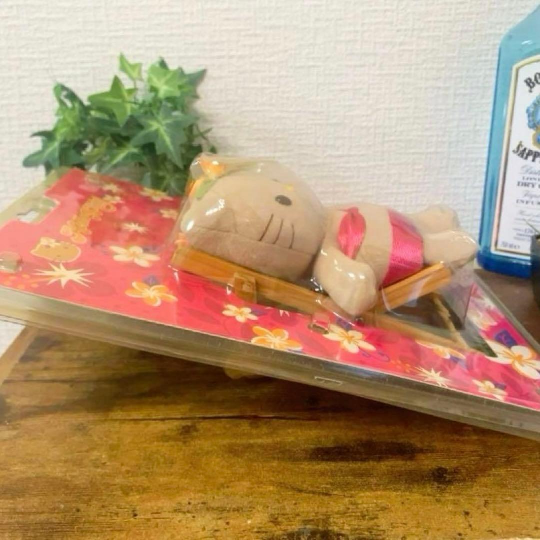 【激レア】日焼けキティ　ハワイ　ハイビスカス　チェアー　ぬいぐるみマスコット