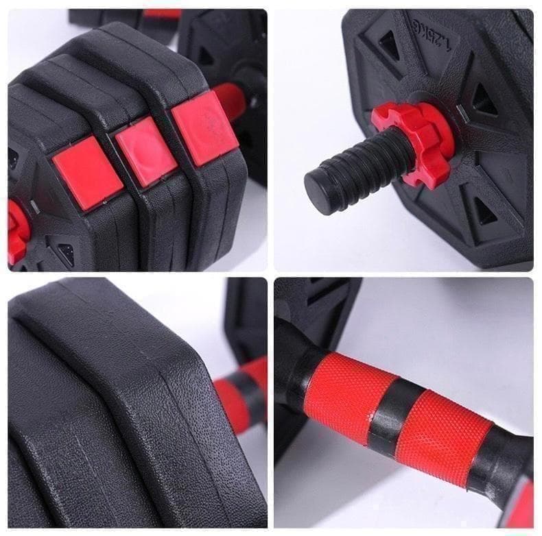 【角型プレート】計50kg バーベルにもなるダンベル 25kg×2個セット A8