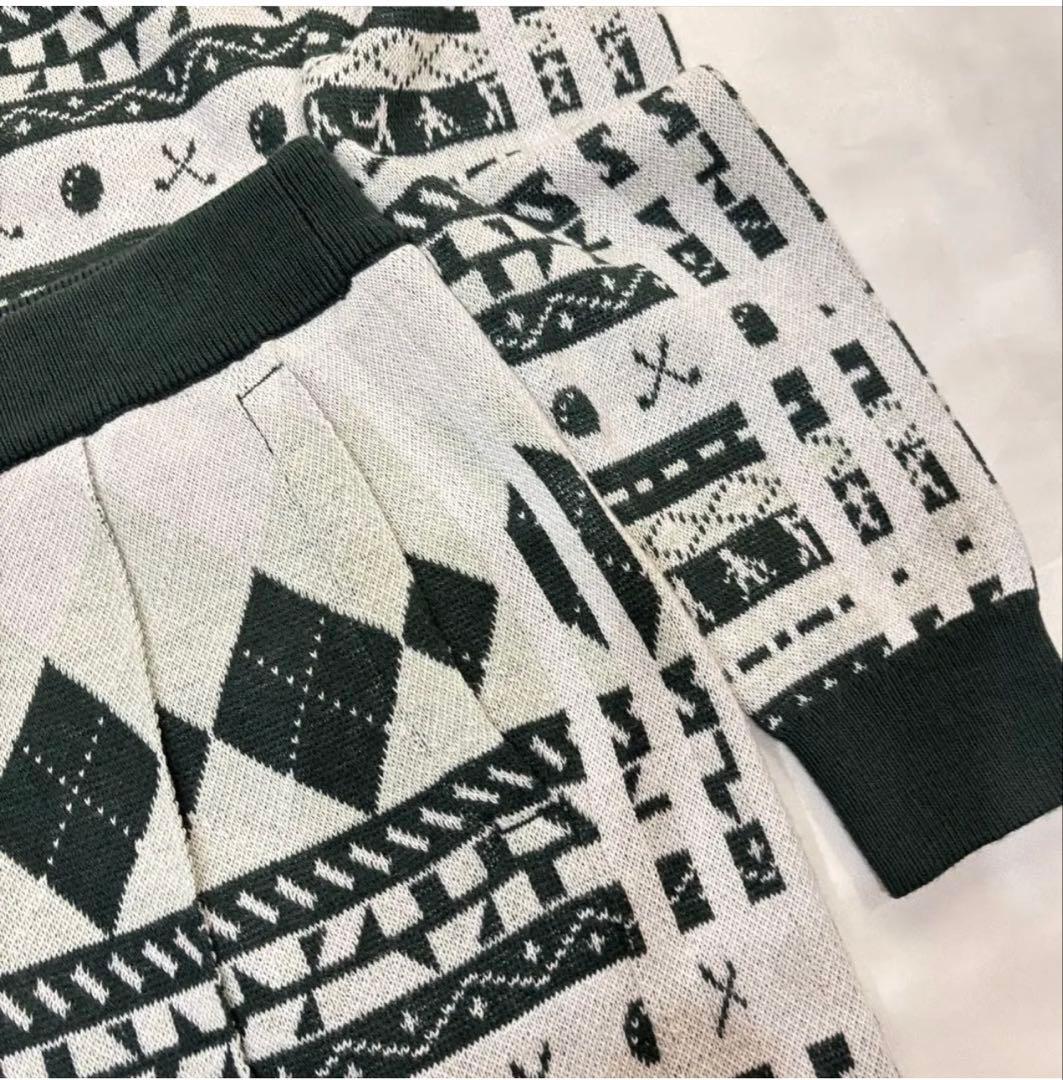 新品adidasゴルフアーガイルデザインニットセータースカートセットアップ