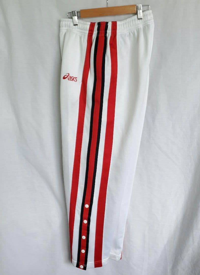 90ｓ ＡＳＩＣＳ ワンポイント トラックパンツ バスケ 白 ジャージ下