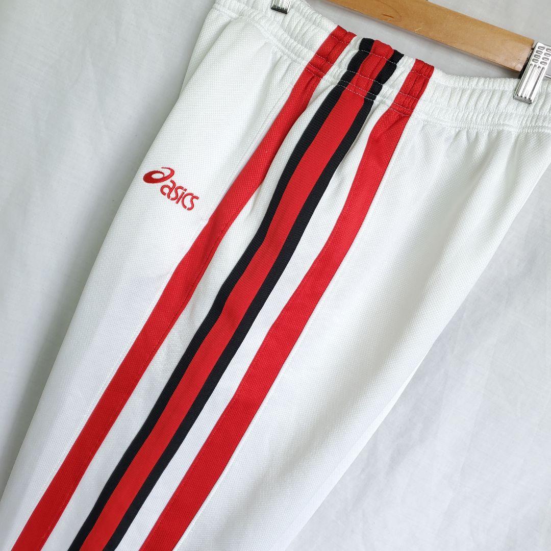 90ｓ ＡＳＩＣＳ ワンポイント トラックパンツ バスケ 白 ジャージ下