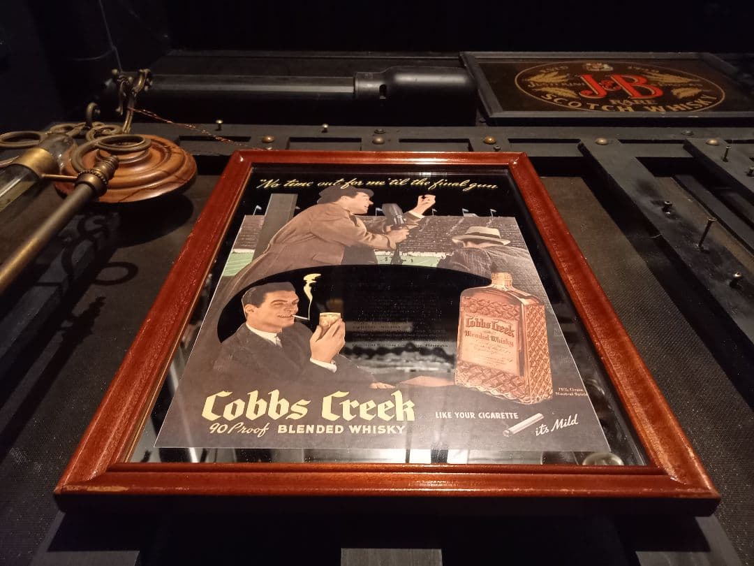 1960's　Cobbs Creek Whisky　アメリカ製　パブミラー