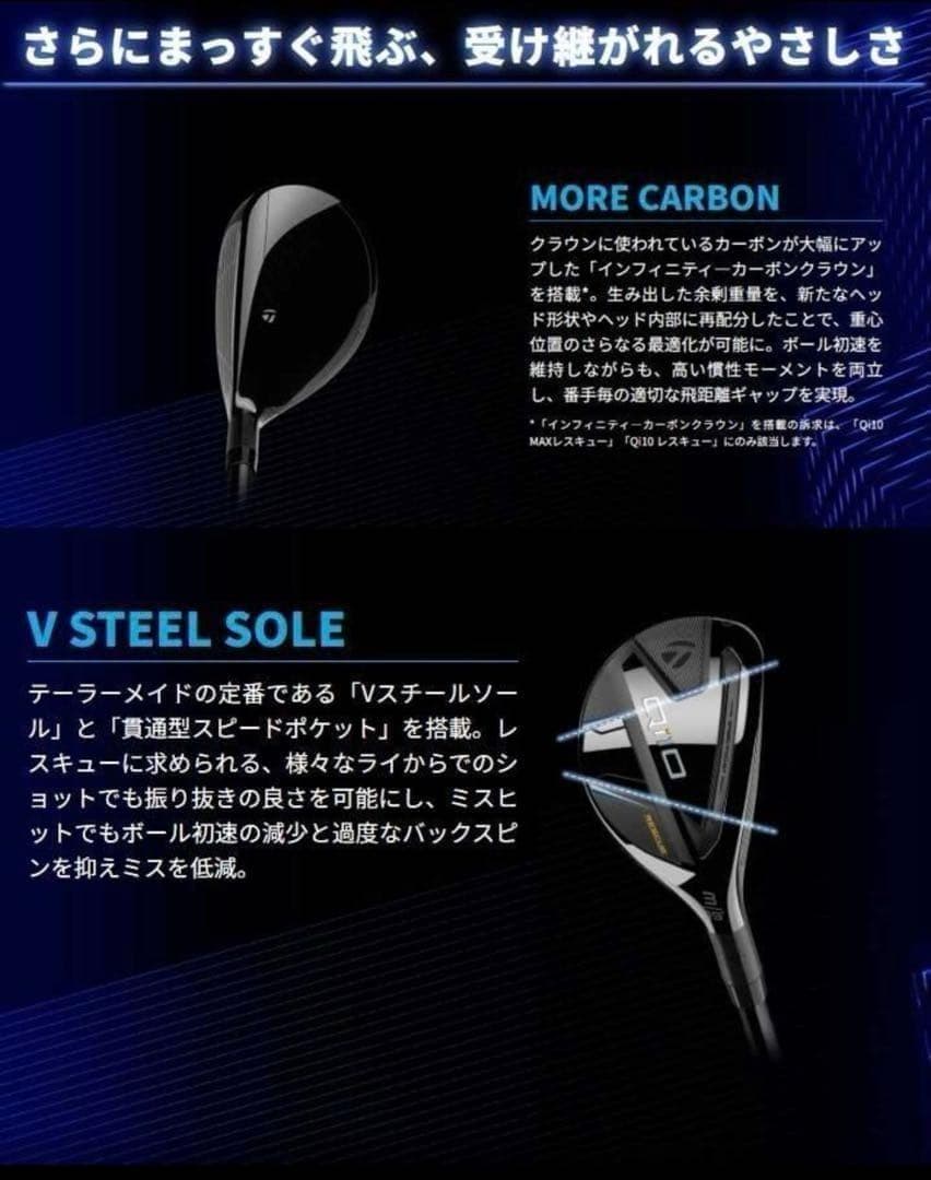 【新品】テーラーメイド Qi10 MAX レスキュー #3 フレックスR