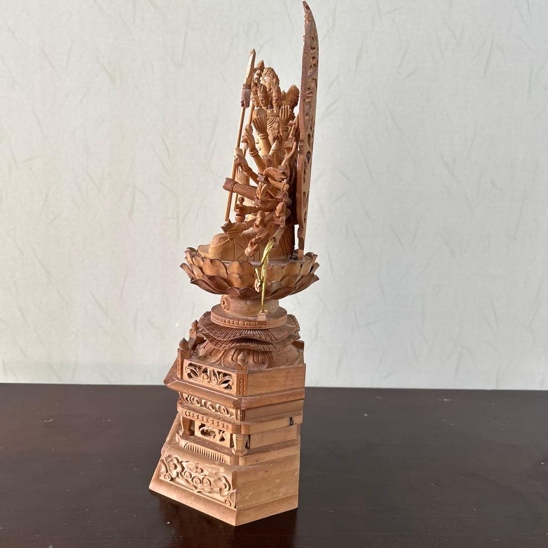 千手観音像　木彫り　仏像　骨董品