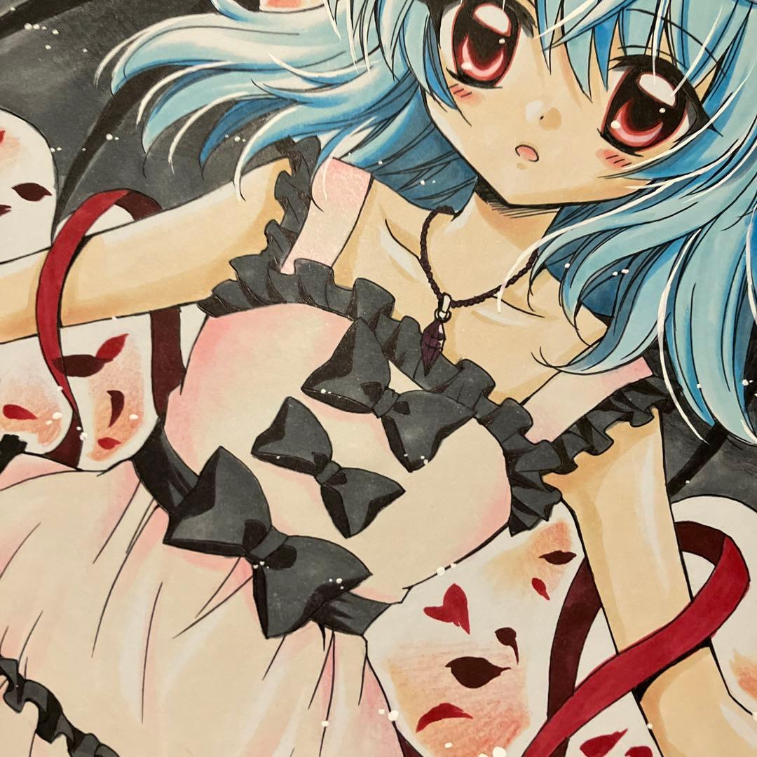 新品未使用　直筆　手描きオリジナルイラスト 色紙　レミリア　スカーレット
