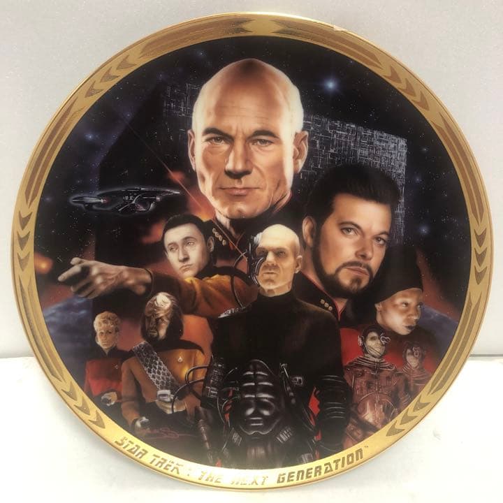 スタートレック　ＴＮＧ　ロキュータスとピカード、ライカーほかクルーたち　絵皿