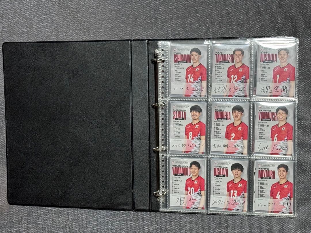 男子バレー 日本代表チーム 直筆サイン入り 金箔サイン カードセット