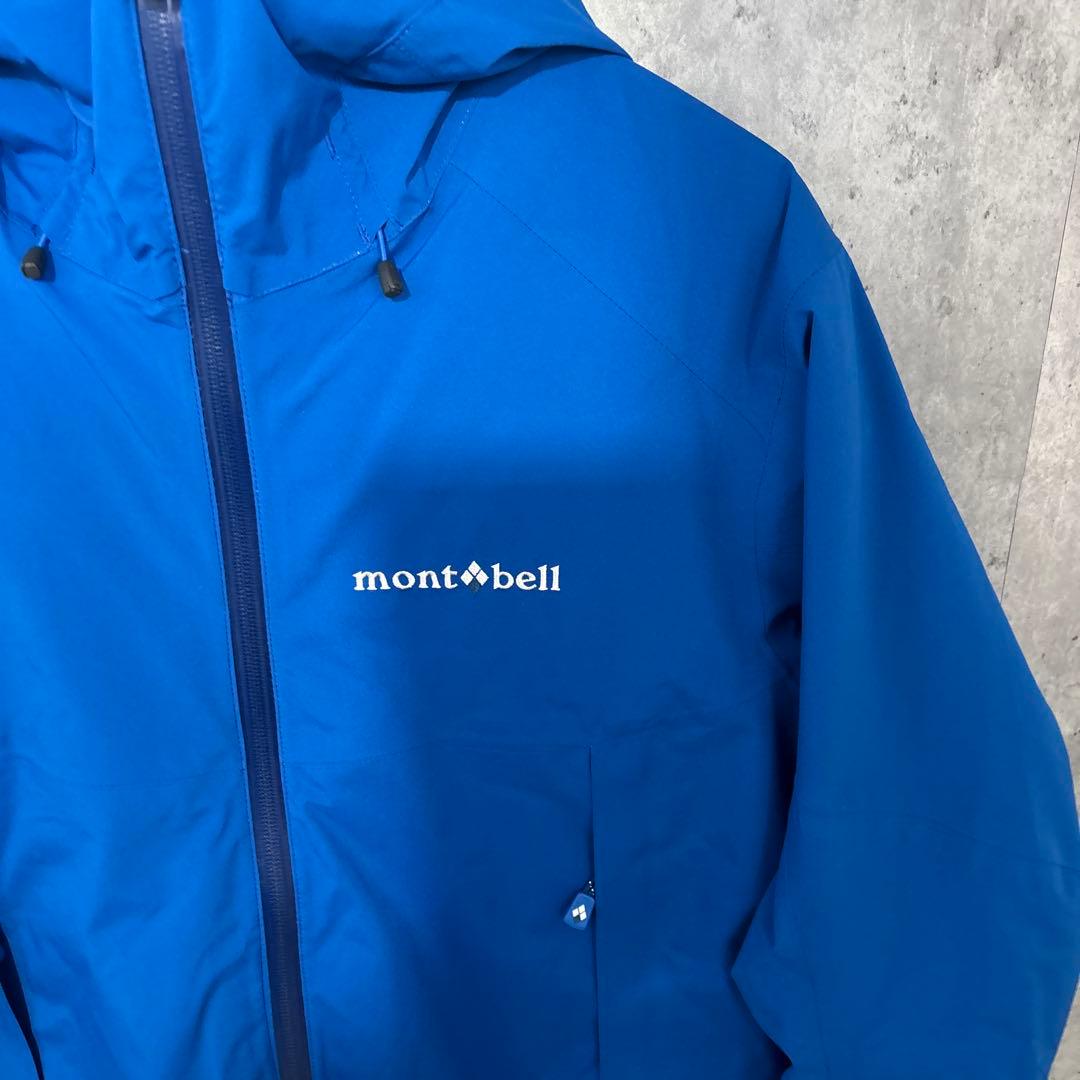 【美品 】モンベル パウダーステップパーカ ブルー S スノースポーツ