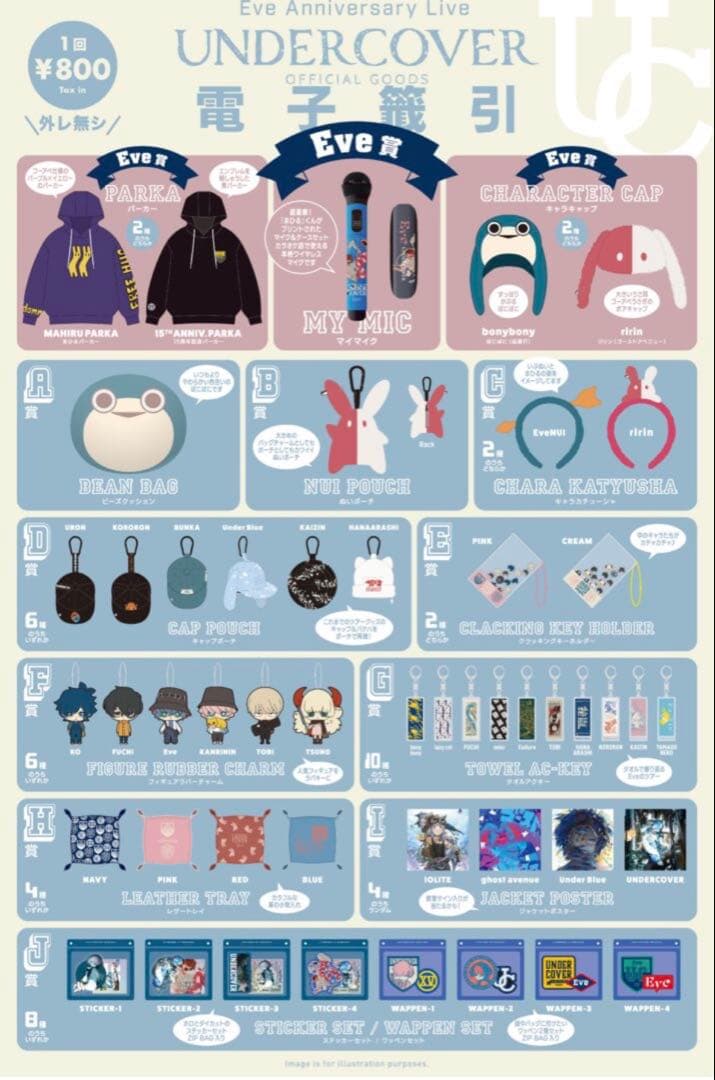 【匿名配送】イブくじ タオルアクキー　★バラ売り★※コメント下さい