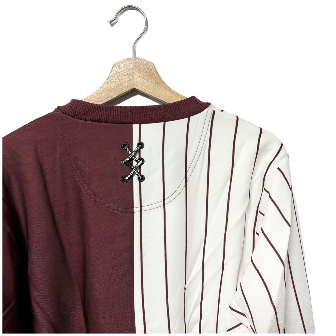 ラッセルノ ゴルフ バイカラー クルーネック プルオーバーブルゾン ボルドー 4