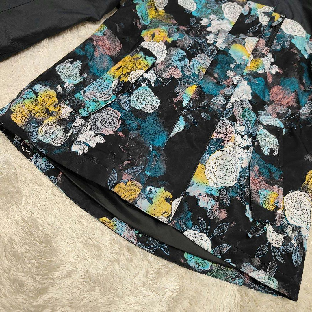ROXY ロキシー スノーウェア スノボウェア ジャケット 花柄 黒 S