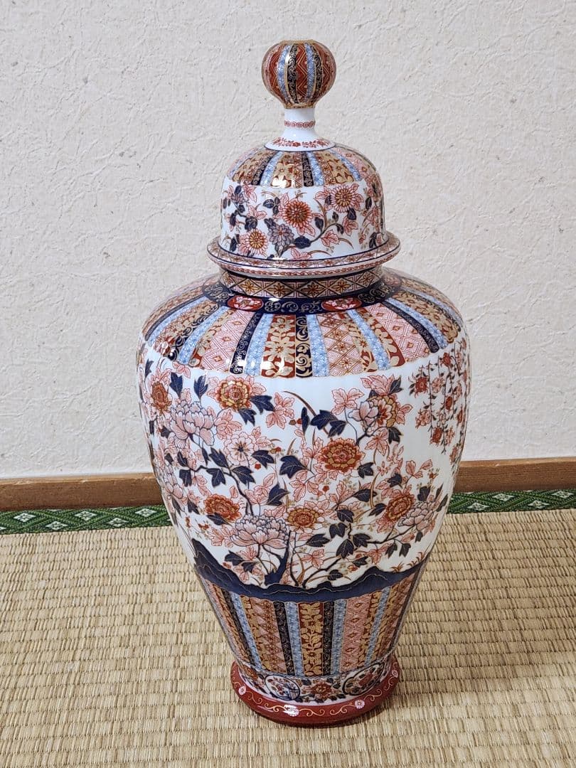 最終値下げ　色絵桜菊牡丹図蓋附大壺　栗田美術館　特別限定復刻版　1990年