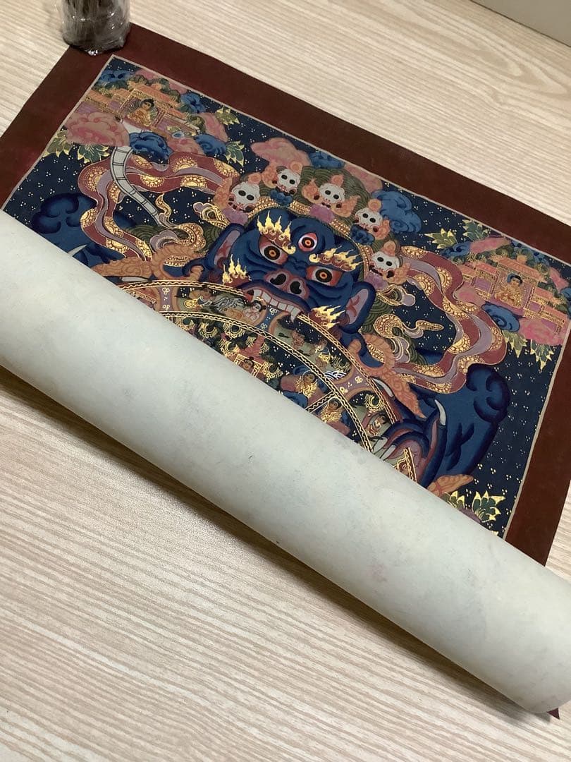 《 チベット密教　新品　1点物 》 手描き　曼荼羅　仏陀　六道輪廻　仏教　c7