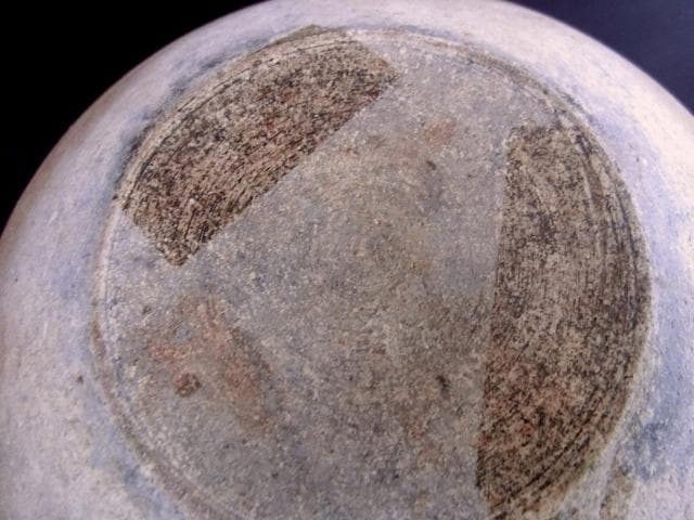 壷■かなり時代の有る古い白土の丸壺 自然釉 古玩 唐物 中国 時代物 骨董品■