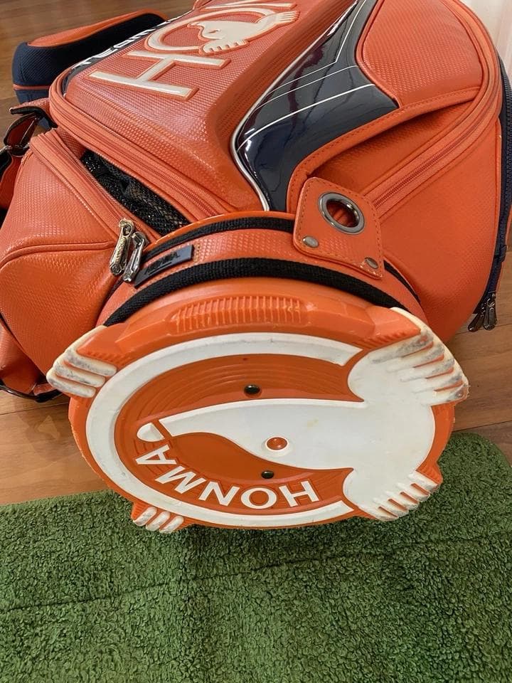 本間ホンマ ツアーワールド オレンジ 多機能カートバッグ ゴルフ　キャディバッグ