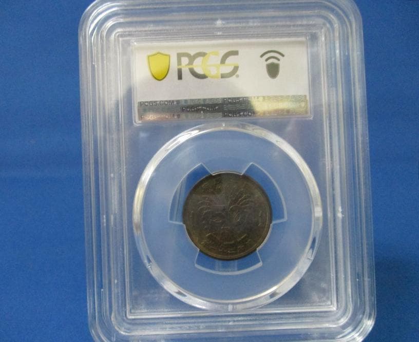 大型50銭黄銅貨☆希少な光線入り／1946年（昭和21年）／未使用品／