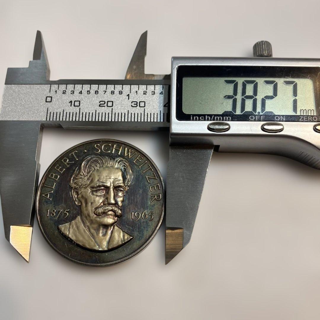 アルベルト　シュバイツァー　記念メダル　銀　1875 1965 イギリス製