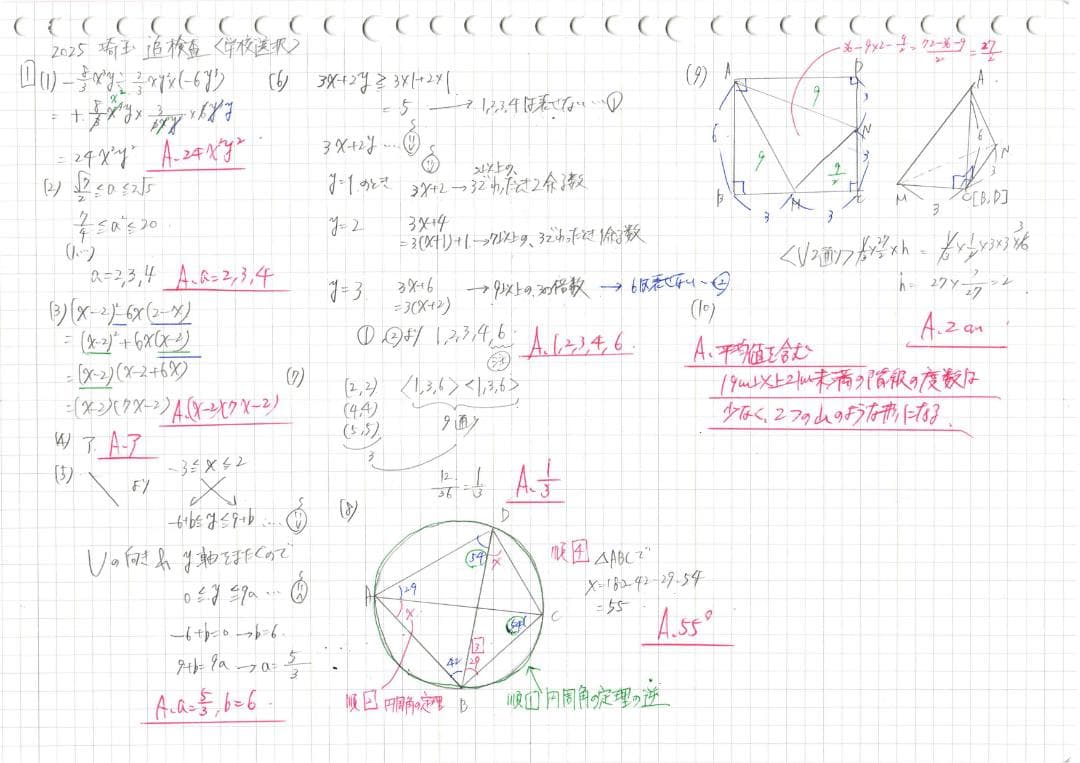 塾講師オリジナル数学解説 埼玉公立高入試 2026年度用 2014-25は動画付