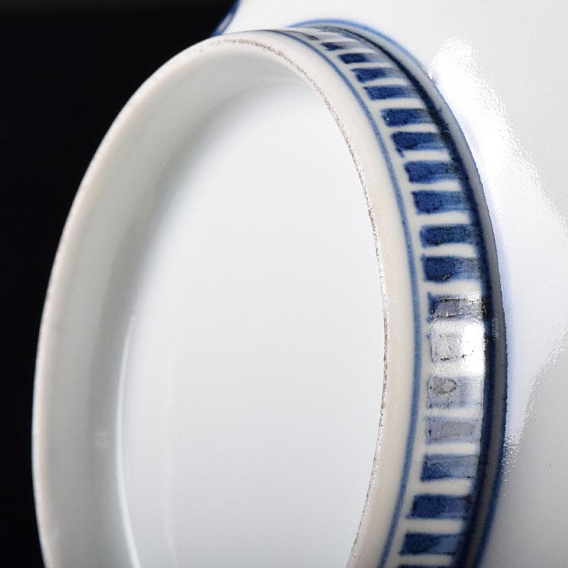 鍋島焼　藍鍋島　七壷文　五寸皿　時代箱付　V　R8047