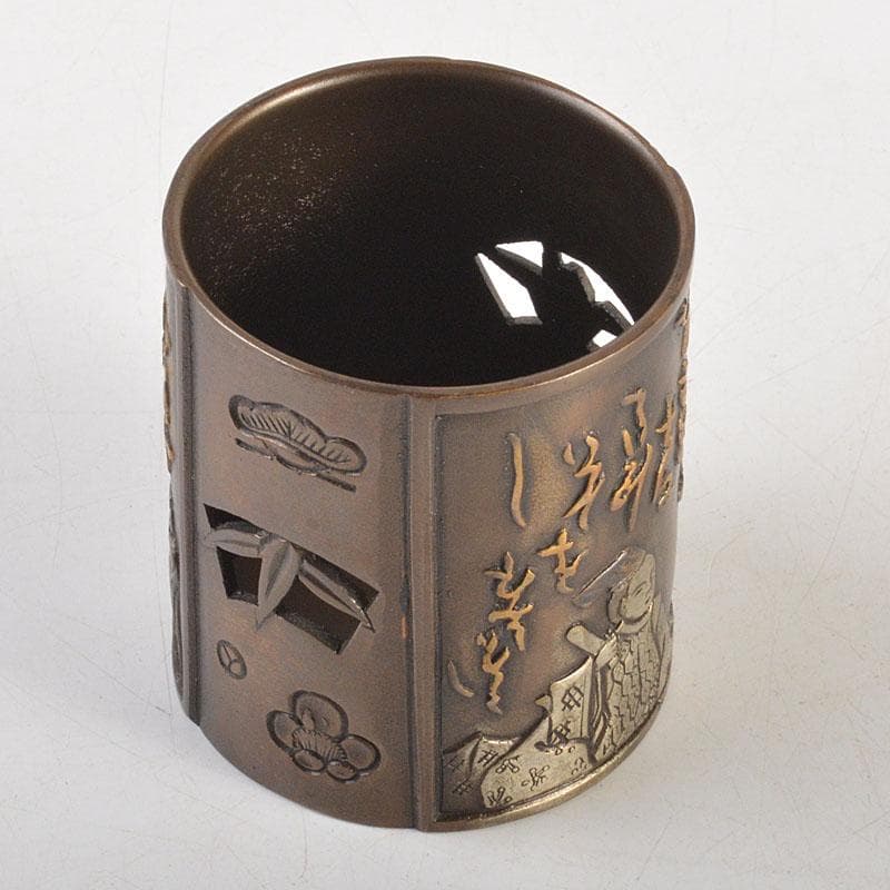 茶道具　高岡銅器　金谷宗林作　三十六歌仙　蓋置　共箱　V　6814