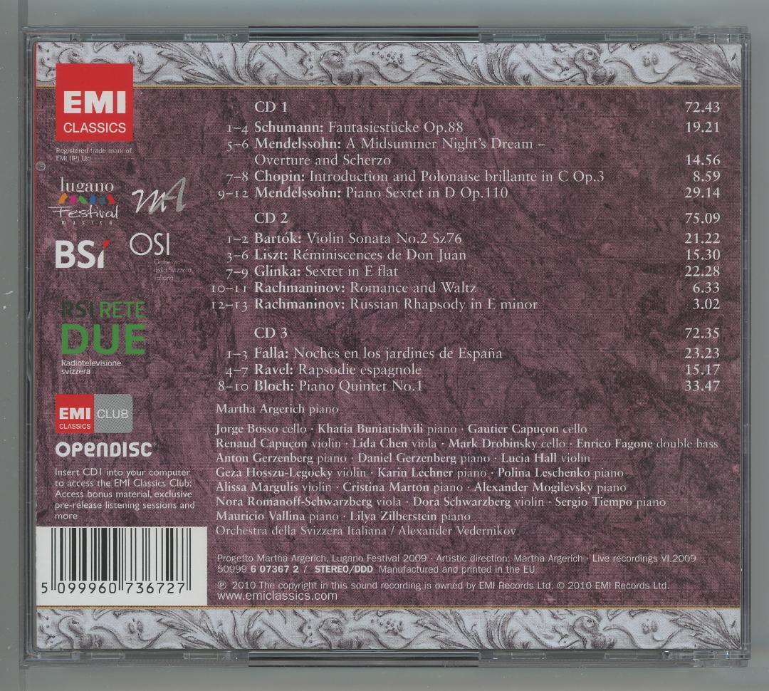 アルゲリッチ＆フレンズ ルガーノ・ライヴ 2002-2009 3枚組×7セット