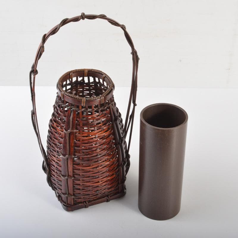 茶道具　竹玄作　花篭　竹篭　花入　N　6391