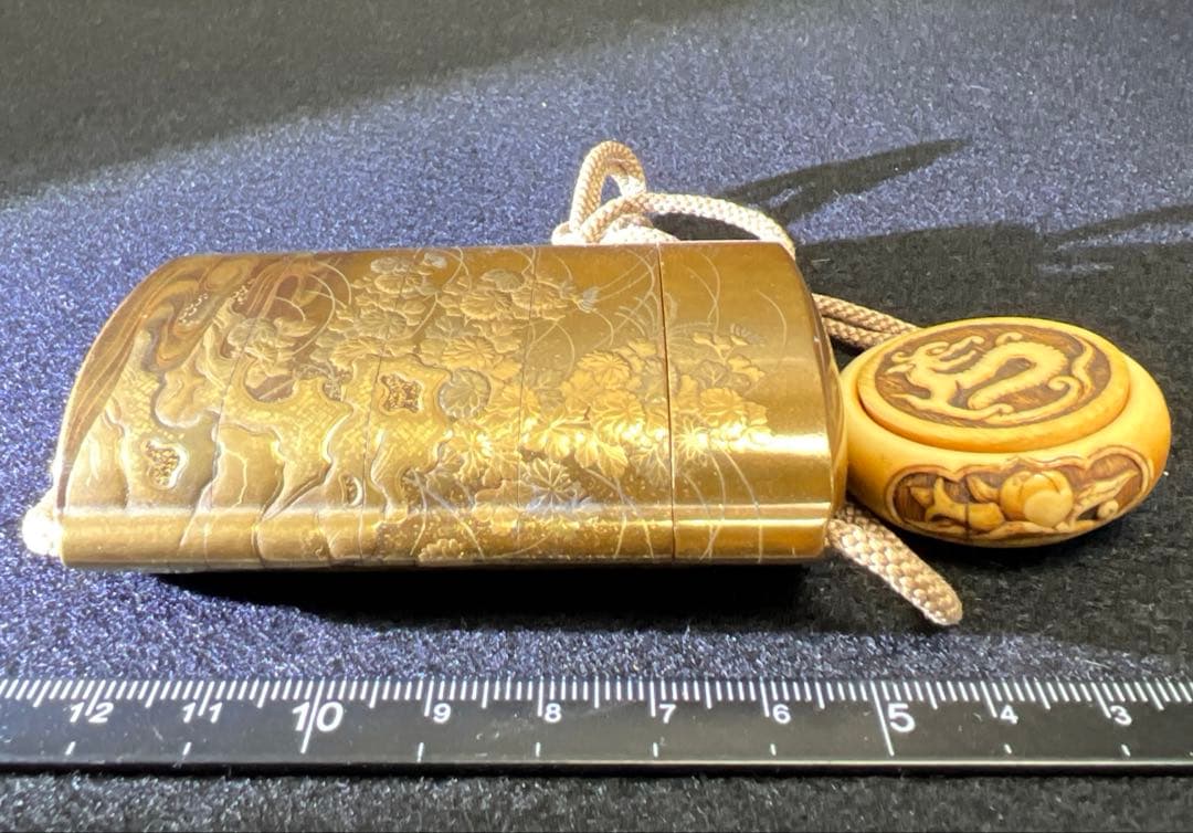 在銘　極上蒔絵　饅頭根付印籠　40g 東Y7-1219☆2Fチコチル