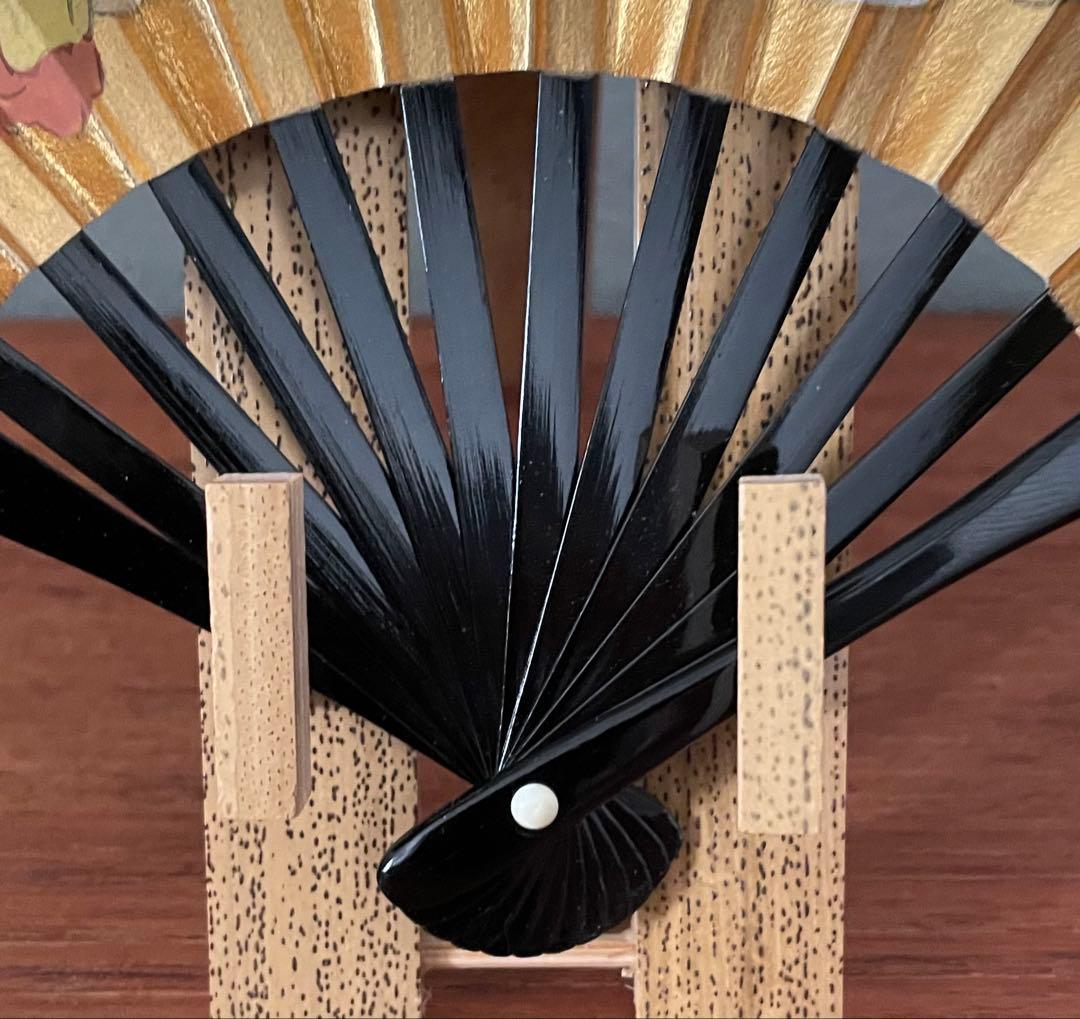 【装飾品】七福神装飾扇子　竹製スタンド付　宮脇賣扇庵