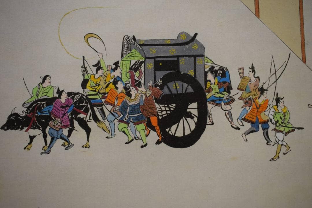 複製/八木輝一/平治物語/工芸/桐共箱付/布袋屋掛軸HJ-149