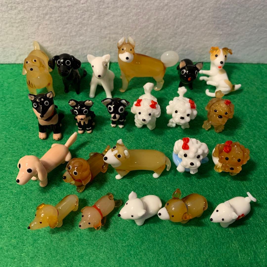 犬　ガラス細工　ミニチュア