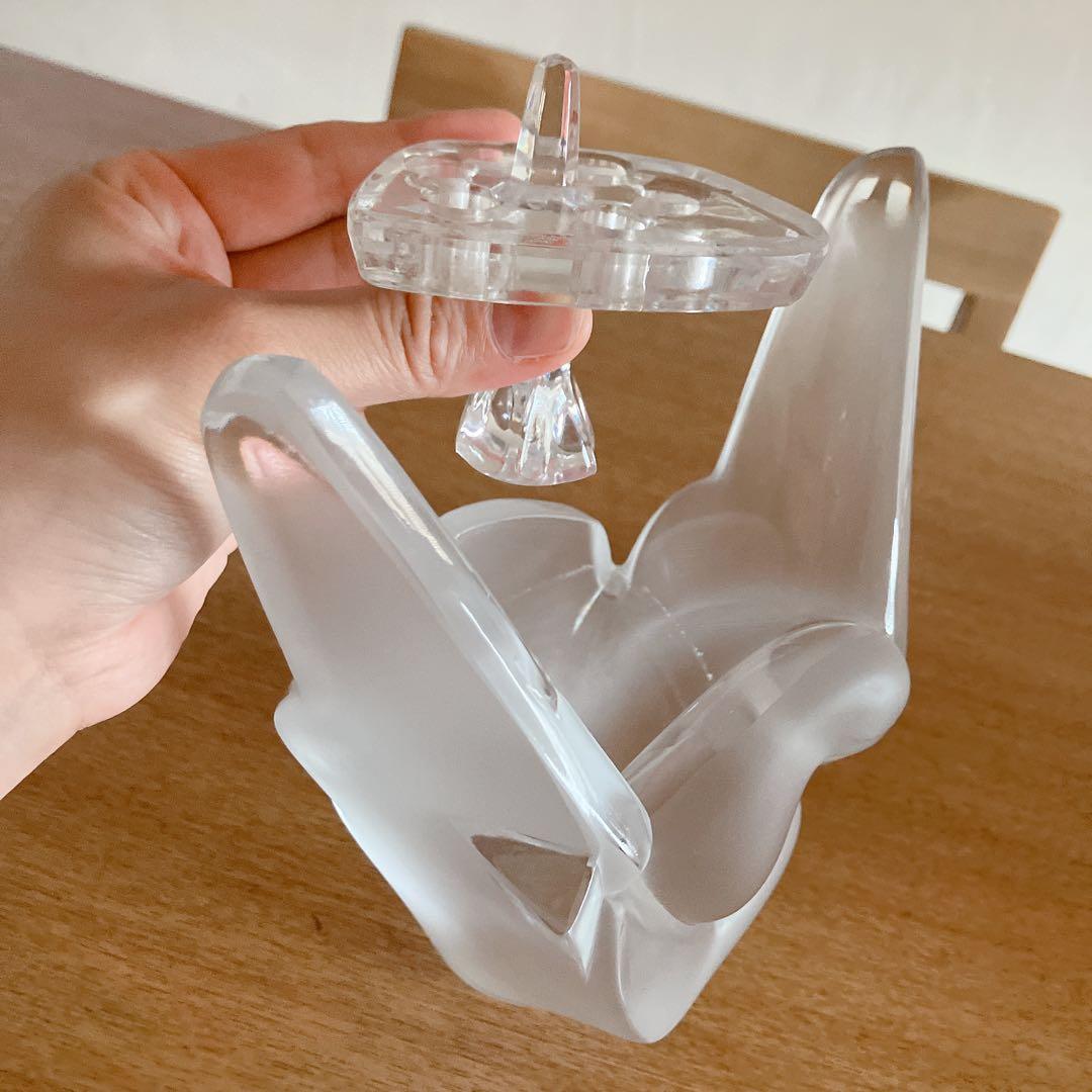 ラリック　花瓶　フラーベース　ハト　鳥　箱付き　シルヴィー　フロステッド