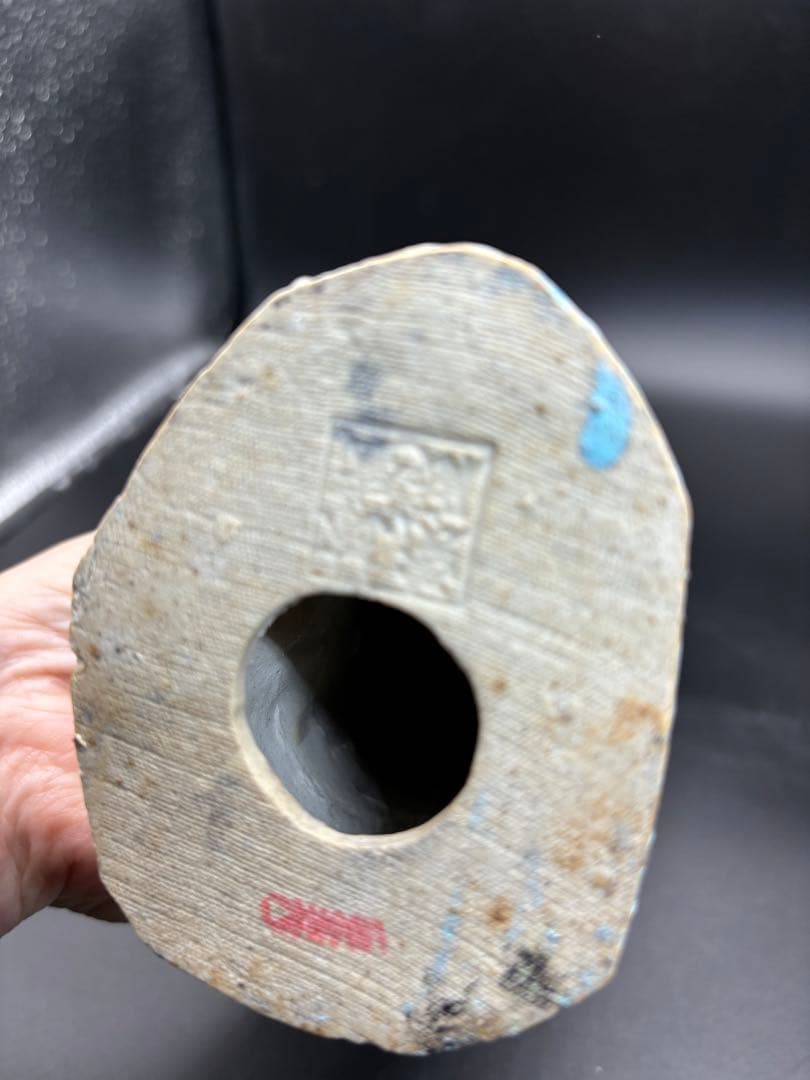 中国美術 古玩 色絵陶人形 陶器人形 高さ約31cm 置物 オブジェ 古董品