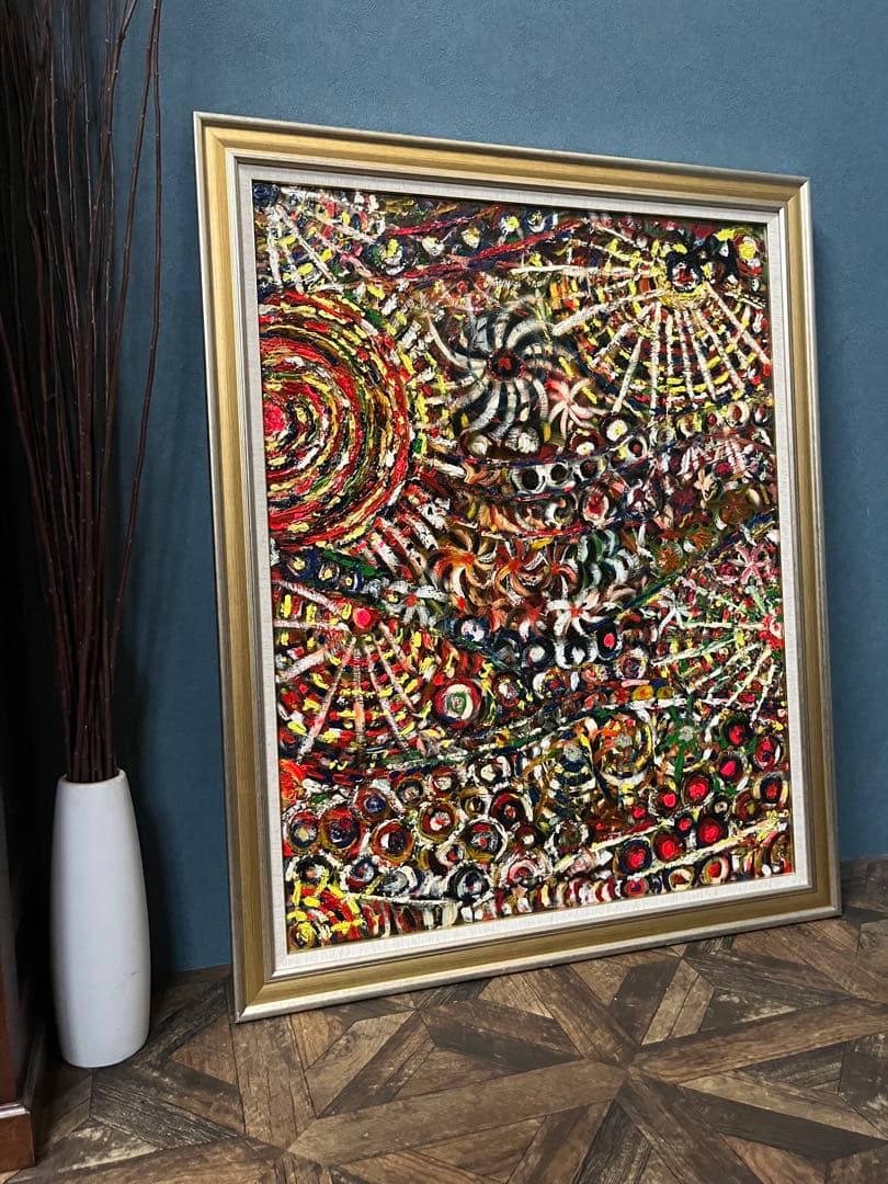 抽象画 油絵 インテリア 絵画 額縁 ゴージャス