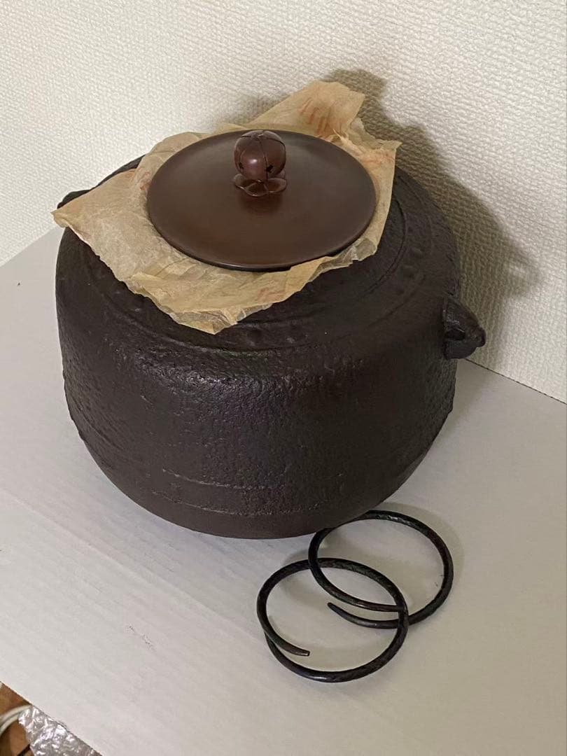 真形釜 風炉用 茶道具 鉄製 金属工芸 茶釜 年代物