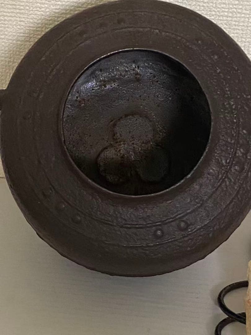 真形釜 風炉用 茶道具 鉄製 金属工芸 茶釜 年代物