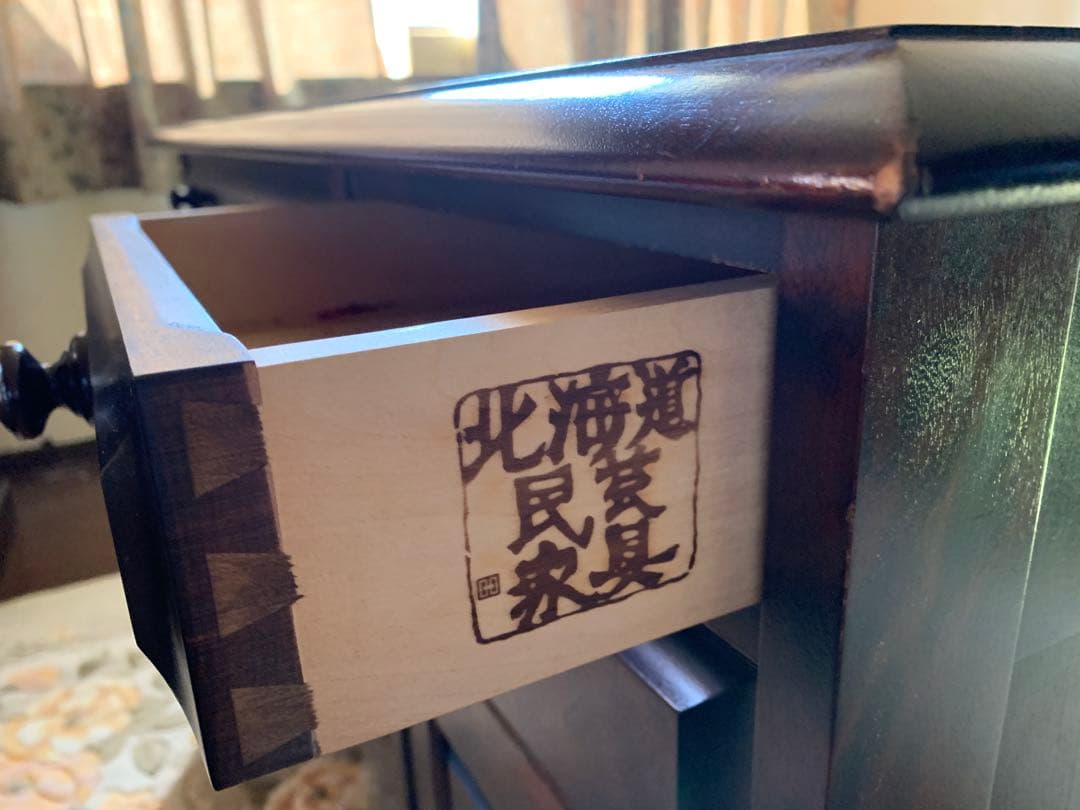 ①北海道民芸家具 片袖机　学習机
