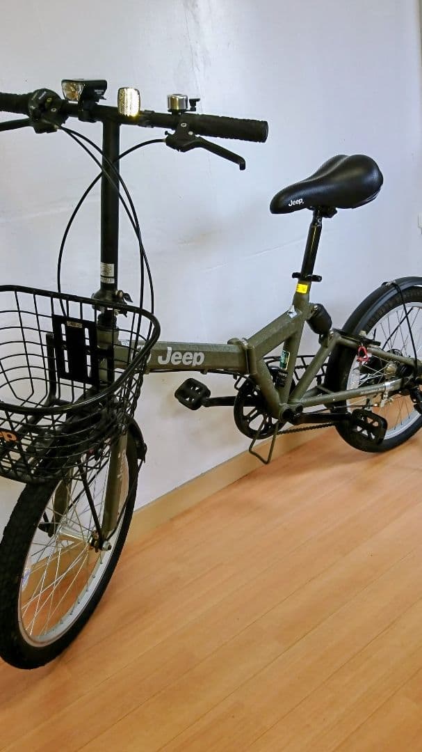 【美品】【引き取り希望】Jeep ジープ 折りたたみ自転車 オリーブグリーン