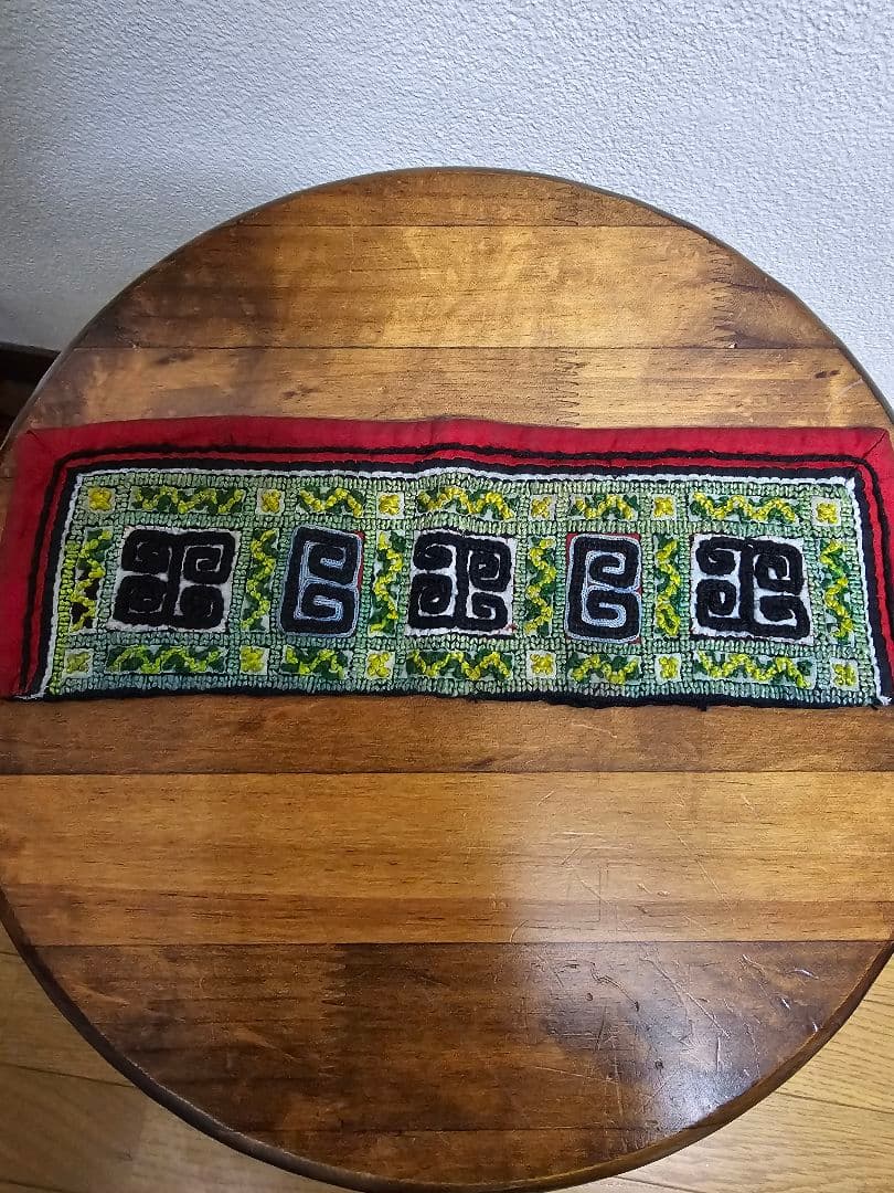 黒 モン族　襟　藍染　インディゴ　刺繍　ハンドメイド　9点