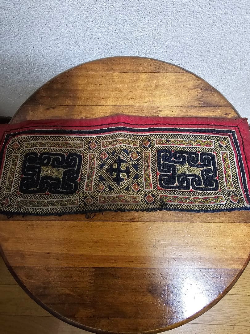 黒 モン族　襟　藍染　インディゴ　刺繍　ハンドメイド　9点