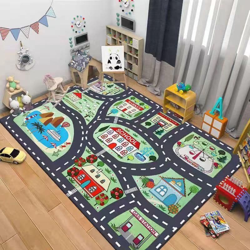 子供ゲームパッド 遊びマット 道路交通 数字柄 プレイマット 120*160