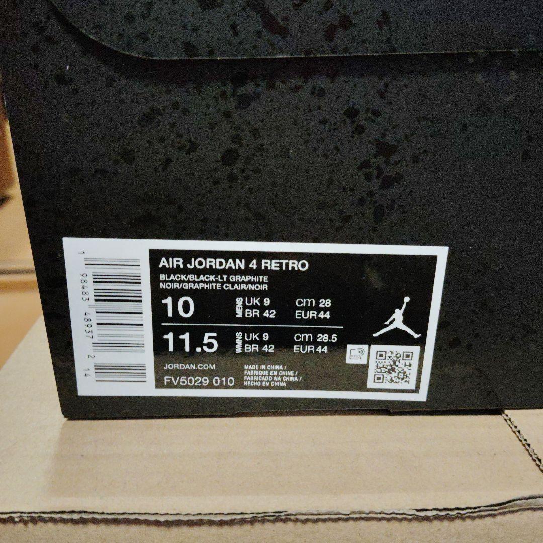 シューズ(男性用) Nike AirJordan4 Retro BlackCat(2025)28cm