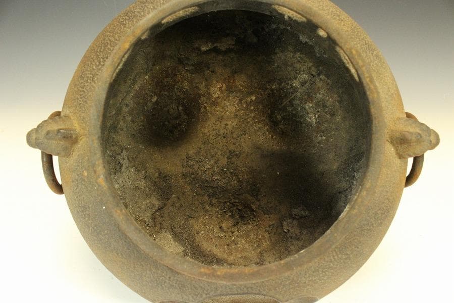 茶道具 鬼面風炉釜 平丸釜 718