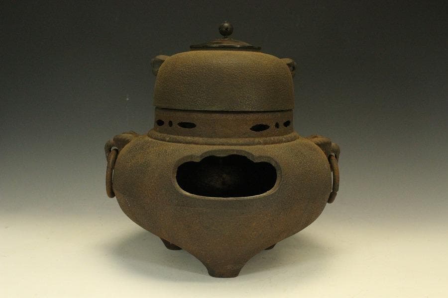 茶道具 鬼面風炉釜 平丸釜 718