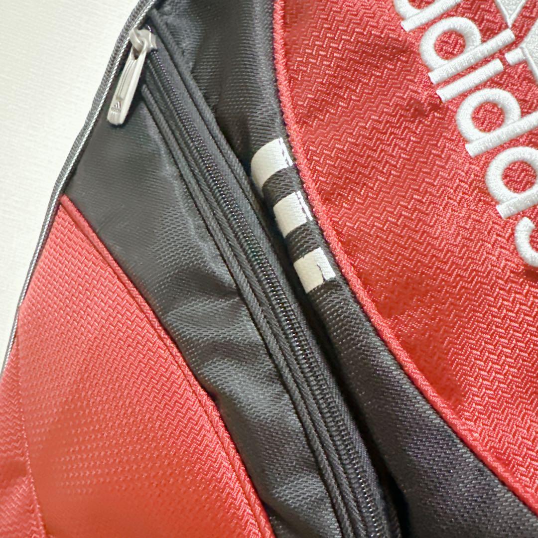 美品 adidas キャディバッグ 9.5型 6分割 軽量 レッド アディダス