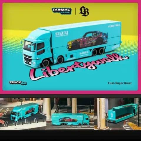 リバティーウォーク　1/64三菱ふそうトラック LBWK、ミニクーパーLBWK