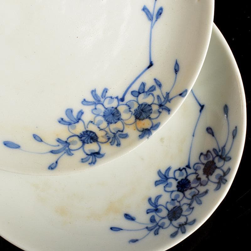 和食器　瀬戸焼　古瀬戸　染付　桜メダカ文　盛塩皿　皿　十三客　V　R7265