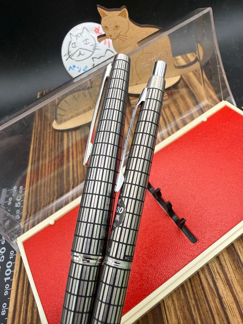 Pilot Elite 蝕刻 万年筆 ボールペン セット 18K F